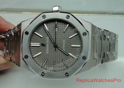 Copy Audemars Piguet Royal Oak Price List - SS Grey Face Mens Automatic Watch